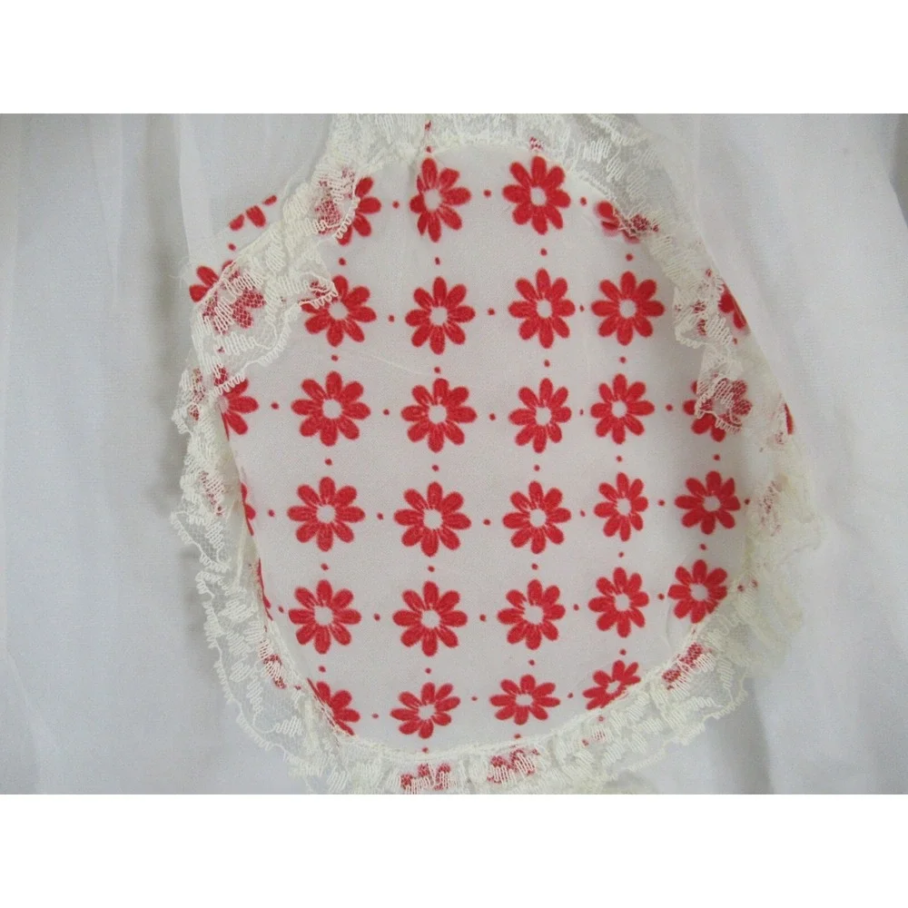 Vintage Half Hostess Apron Lot Satin Sheer Flocked Crochet Butterfly